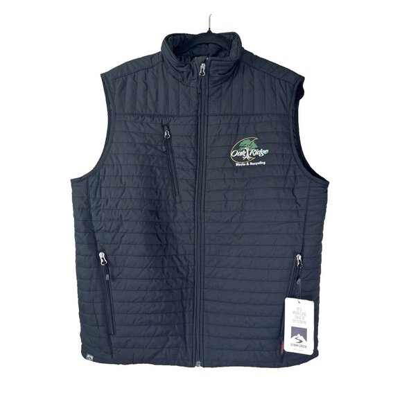 NWT Storm Creek Mens Large Black Puffer Vest Thermolite Eco Water Resistant Logo - Picture 1 of 16